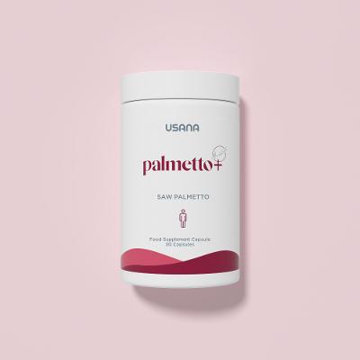 usana palmetto plus bottle in pink background