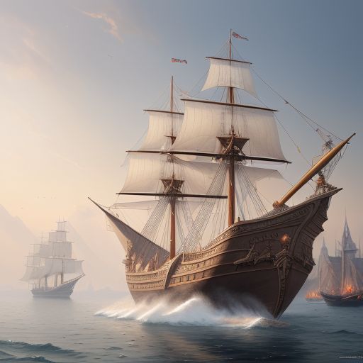 historical figure of the 15th century ships with sail exploring the oceans