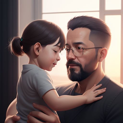 favorite thing as a loving father in black shirt with eye glasses holding his daughter in grey shirt